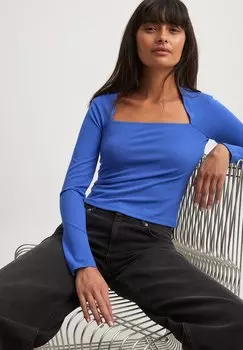 Рубашка с длинным рукавом NA-KD, синяя