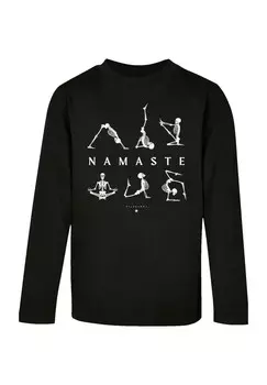 Рубашка с длинным рукавом NAMASTE YOGA SKELETT HALLOWEEN F4NT4STIC, черный