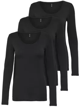 Рубашка с длинным рукавом ONLY 3er Set Basic, черный