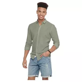 Рубашка с длинным рукавом Only & Sons Caiden Life Solid Linen, зеленый
