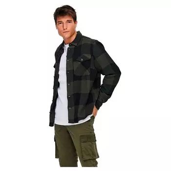 Рубашка с длинным рукавом Only & Sons Milo Life Check, зеленый