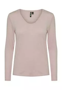 Рубашка с длинным рукавом, овальным вырезом, однотонная, женская PIECES, цвет Bright