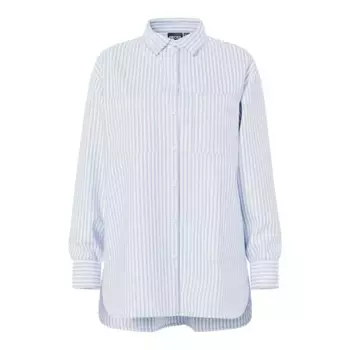 Рубашка с длинным рукавом Pieces Melia Loose Fit, синий