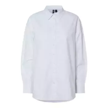 Рубашка с длинным рукавом Pieces Poppy Loose Fit, белый