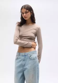 Рубашка с длинным рукавом PULL&BEAR, цвет light pink