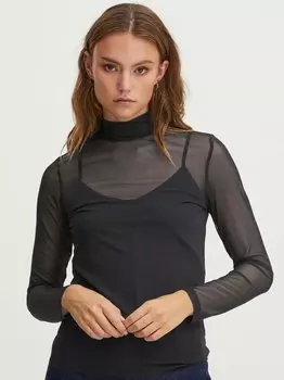 Рубашка с длинным рукавом пздана Pulz Jeans, черный