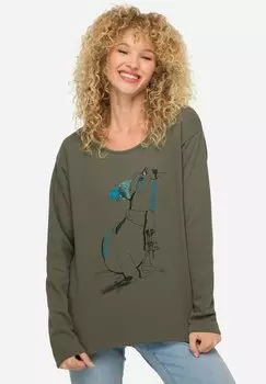 Рубашка с длинным рукавом ROBBEN-PRINT RUNDHALS LAURASN, цвет naturgrn