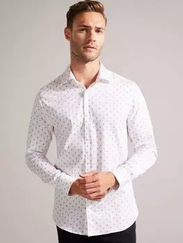 Рубашка с длинным рукавом с геопринтом Ted Baker Ardea, белая