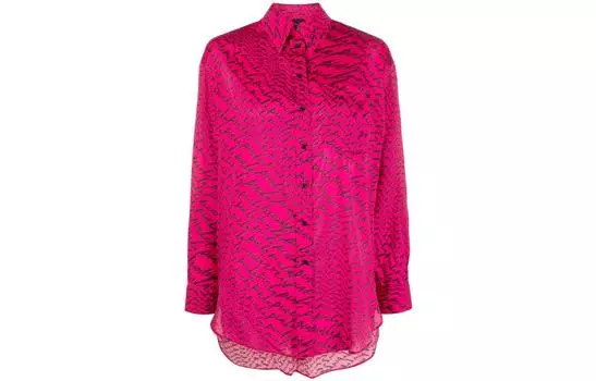 Рубашка с длинным рукавом с логотипом PINKO, фуксия