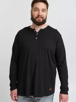 Рубашка с длинным рукавом сдвольно Solid, черный