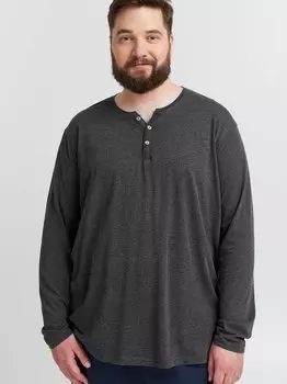 Рубашка с длинным рукавом сдвольно Solid, серый