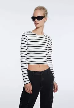 Рубашка с длинным рукавом Stradivarius, белый