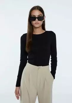 Рубашка с длинным рукавом Stradivarius, черный