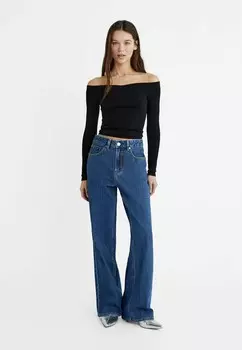 Рубашка с длинным рукавом Stradivarius, черный