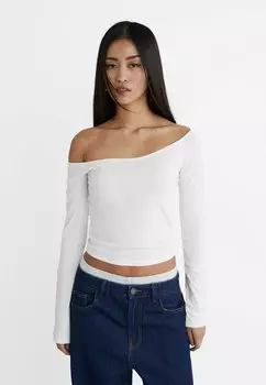 Рубашка с длинным рукавом Stradivarius, цвет white