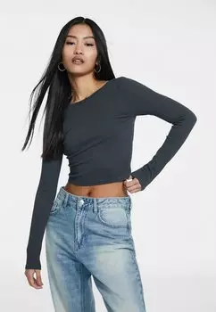 Рубашка с длинным рукавом Stradivarius, темно-серый