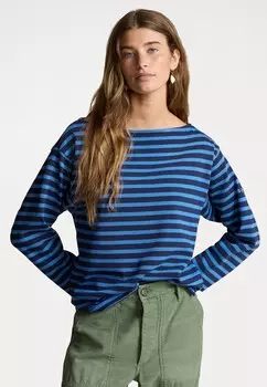 Рубашка с длинным рукавом STRIPED BOATNECK JERSEY TEE Ralph Lauren, синий