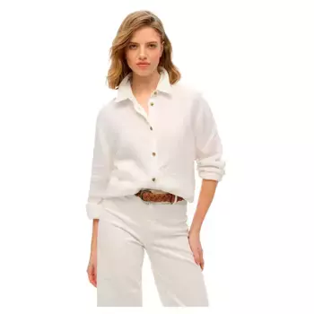 Рубашка с длинным рукавом Superdry Casual Linen Boyfriend, белый