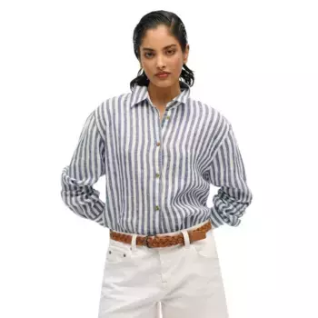 Рубашка с длинным рукавом Superdry Casual Linen Boyfriend, синий