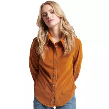 Рубашка с длинным рукавом Superdry Cord Western, коричневый