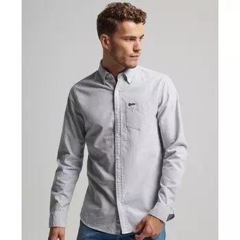 Рубашка с длинным рукавом Superdry Cotton Oxford, серый