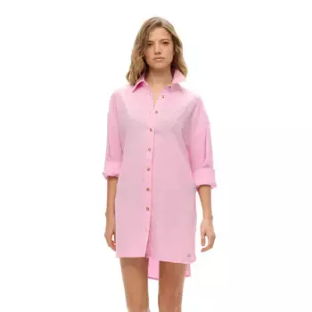 Рубашка с длинным рукавом Superdry Ibiza Longline Beach, розовый