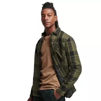Рубашка с длинным рукавом Superdry Merchant Quilted, зеленый