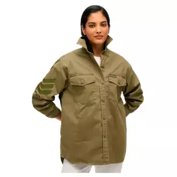 Рубашка с длинным рукавом Superdry Military Emb Oversized, зеленый