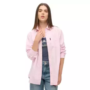 Рубашка с длинным рукавом Superdry Oxford, розовый