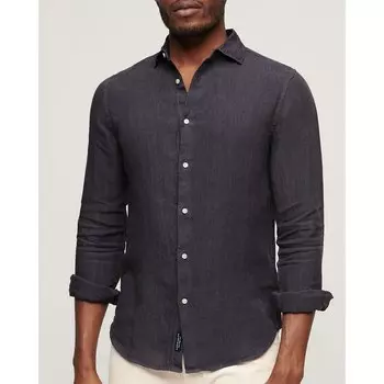Рубашка с длинным рукавом Superdry Studios Casual Linen, серый