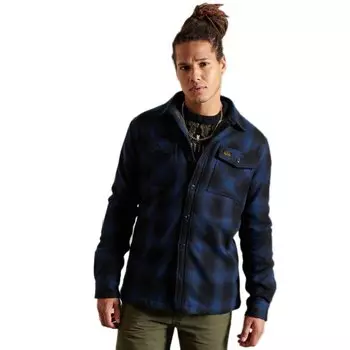 Рубашка с длинным рукавом Superdry Wool Miller, синий