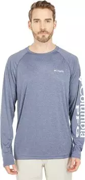 Рубашка с длинным рукавом Terminal Tackle Heather Columbia, цвет Collegiate Navy Heather/White Logo