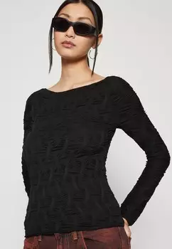 Рубашка с длинным рукавом TEXTURED LONG SLEEVE Gina Tricot, черный