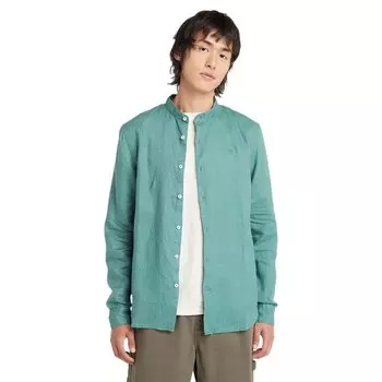 Рубашка с длинным рукавом Timberland Mill Brook Linen Korean Collar, зеленый