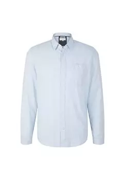 Рубашка с длинным рукавом TOM TAILOR, цвет Light Blue White Structure