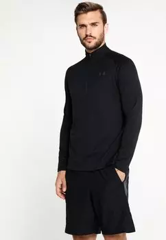 Рубашка с длинным рукавом Under Armour TECH 1/2 ZIP, цвет Black/Charcoal