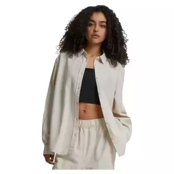 Рубашка с длинным рукавом Urban Classics Linen Mixed Oversized, бежевый
