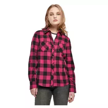 Рубашка с длинным рукавом Urban Classics Turnup Checked Flanell, розовый