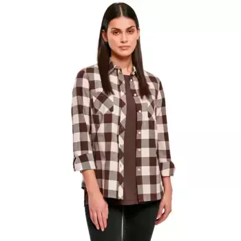 Рубашка с длинным рукавом Urban Classics Turnup Checked Flanell, коричневый