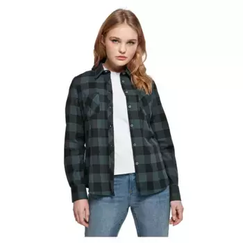 Рубашка с длинным рукавом Urban Classics Turnup Checked Flanell, зеленый