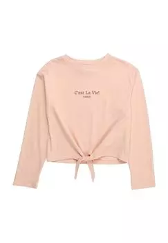 Рубашка с длинным рукавом, узелком, хлопок, детская Manguun, цвет Peach Whip