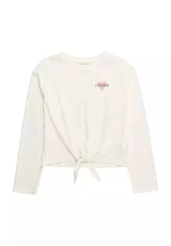 Рубашка с длинным рукавом, узелком, хлопок, детская Manguun, цвет Snow White