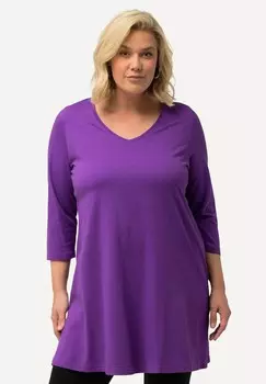 Рубашка с длинным рукавом V MANCHES 3/4 Ulla Popken, фиолетовый