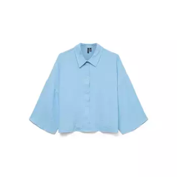 Рубашка с длинным рукавом Vero Moda Natali Crop, синий