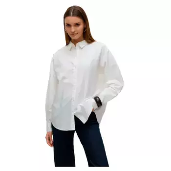 Рубашка с длинным рукавом Vero Moda Paris Loose Oxford, белый