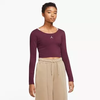 Рубашка с длинным рукавом W J CORE LONGSLEEVE TOP Jordan, цвет Kirschholz Rot/Wei