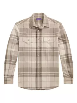 Рубашка с длинным рукавом в клетку Ralph Lauren Purple Label, нейтральный