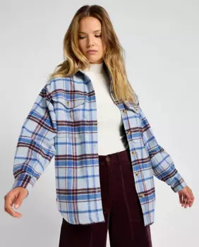 Рубашка с длинным рукавом в клетку с принтом Lee, синий