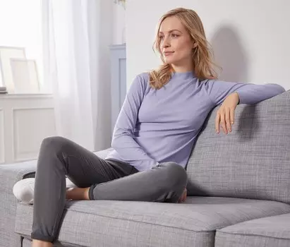 Рубашка с длинным рукавом в рубчик Tchibo, сирень