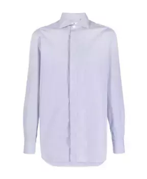 Рубашка с длинным рукавом в синюю полоску Finamore, синий